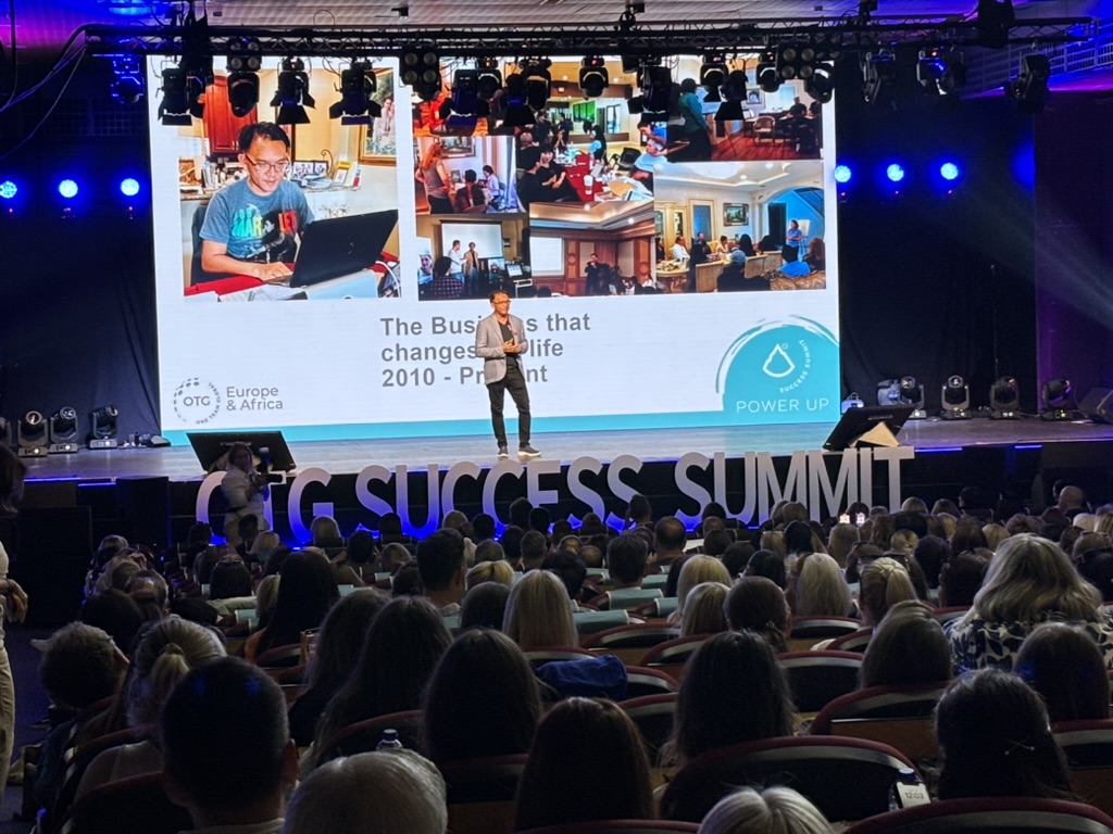 TOON presenting his business journey to a full audience at the OTG Europe and Africa Success Summit