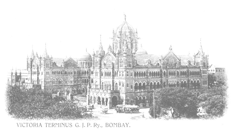 Early photograph of Victoria Terminus, Bombay, India, circa 1895 to 1904.