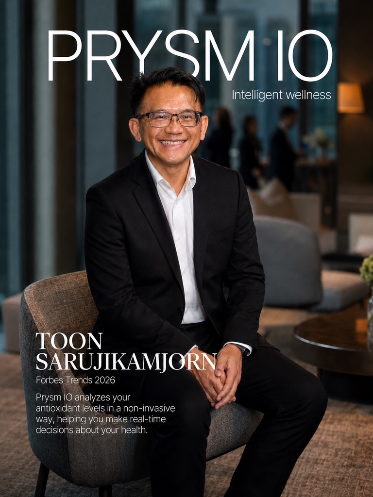 TOON seated with PRYSM iO intelligent wellness branding