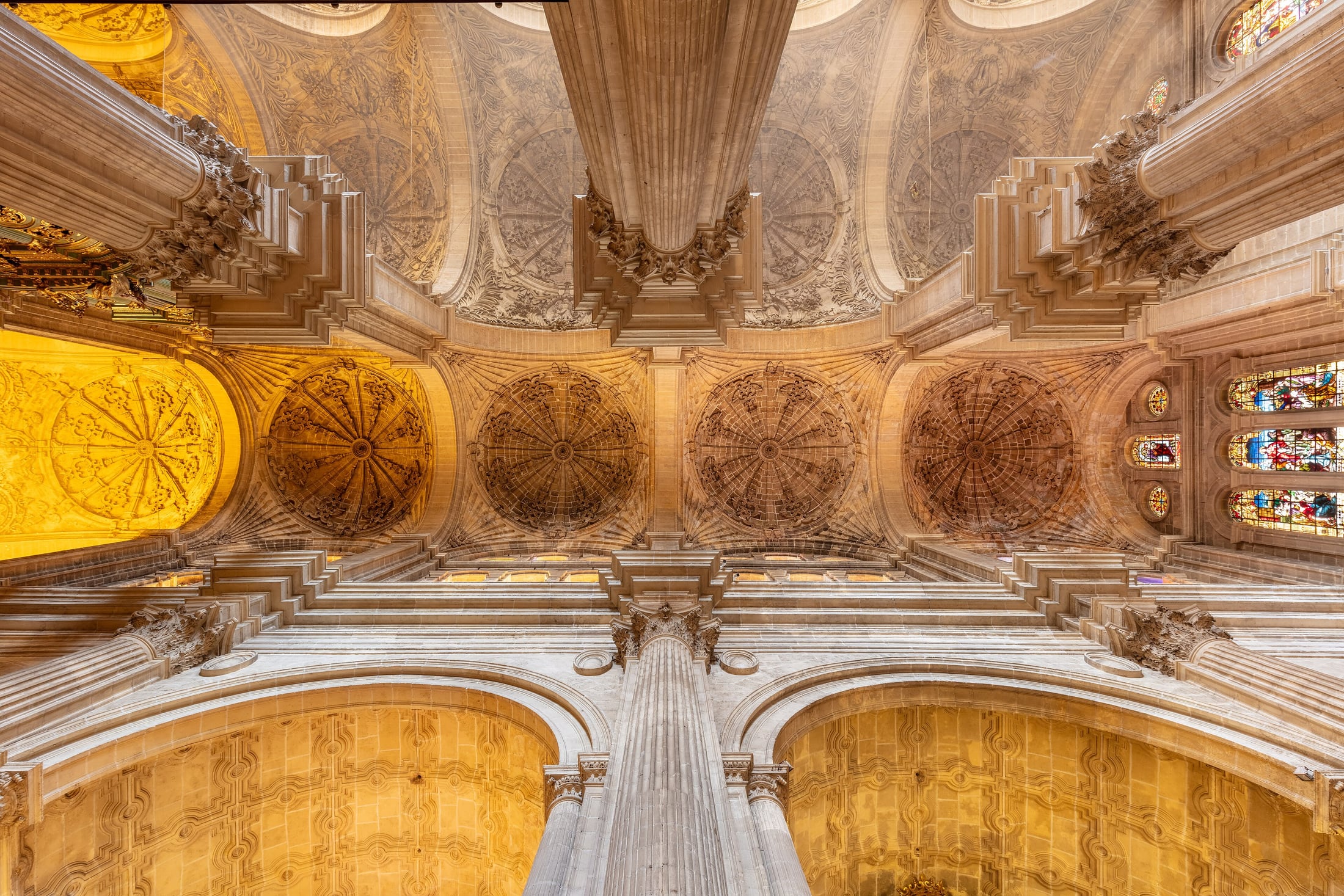 The soaring Renaissance vaults inside Málaga Cathedral