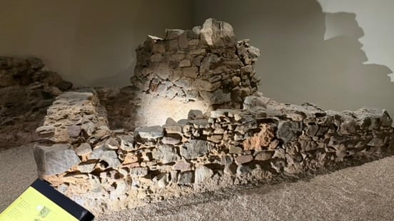 Ancient masonry preserved beneath the Palacio de Buenavista