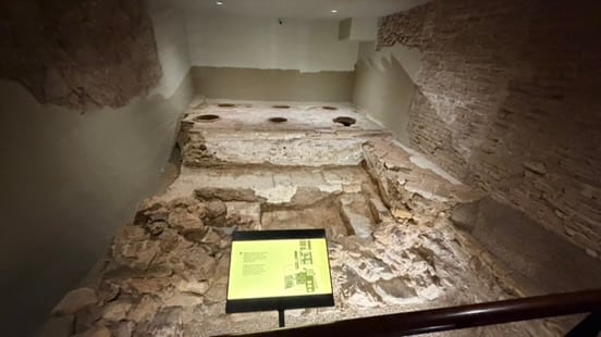 Remains of the sixteenth-century palace cellar floor