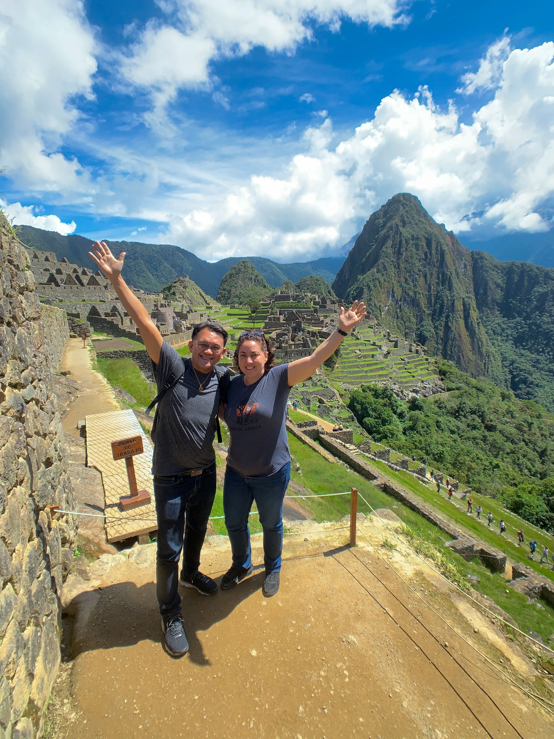 TOON and his wife celebrating their journey at Machu Picchu